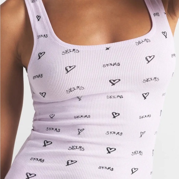 SKIMS 💜Sugar Plum Heart Pattern Tank set - Picture 3 of 5
